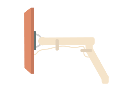 Illustration of on arm cable managment